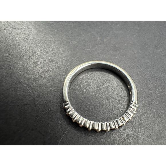 Swarovski Black Crystal Rhodium Plated Eternity Band Ring Size 7 Stackable - Picture 6 of 10